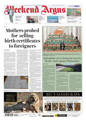 Cover of Weekend Argus (Saturday Edition)