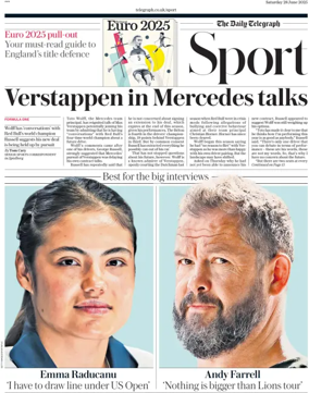 Cover of The Daily Telegraph - Sport Saturday