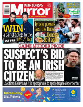 Cover of Irish Sunday Mirror