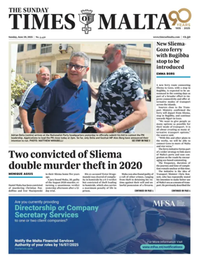 Cover of The Sunday Times of Malta