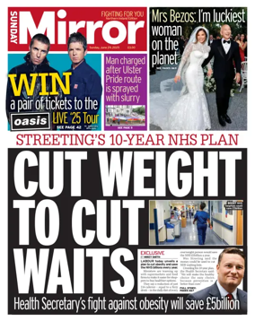 Cover of Sunday Mirror (Northern Ireland)