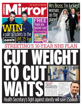 Cover of Sunday Mirror