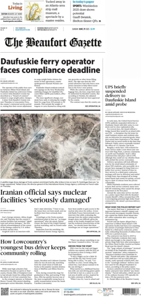 Cover of Beaufort Gazette (Sunday)