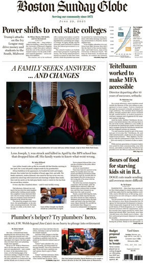 Cover of Boston Sunday Globe