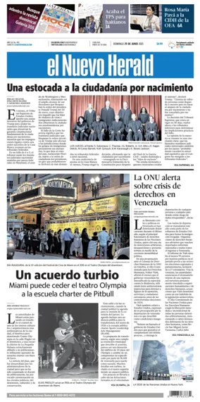 Cover of El Nuevo Herald (Sunday)