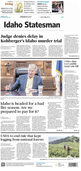 Cover of The Idaho Statesman (Sunday)