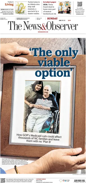 Cover of The News & Observer (Sunday)