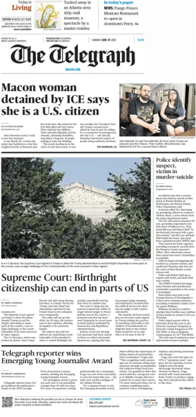 Cover of The Telegraph (Macon) (Sunday)