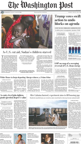 Cover of The Washington Post Sunday