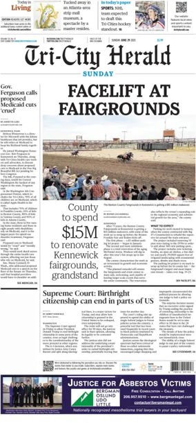 Cover of Tri-City Herald (Sunday)