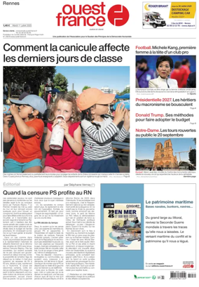 Cover of Ouest France (Rennes)
