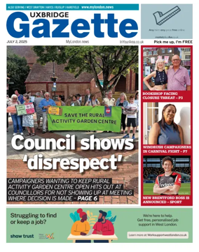 Cover of Uxbridge Gazette