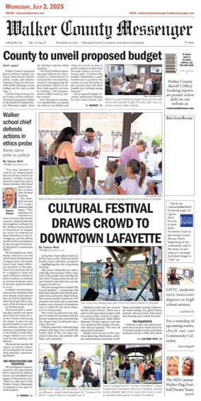 Cover of Walker County Messenger