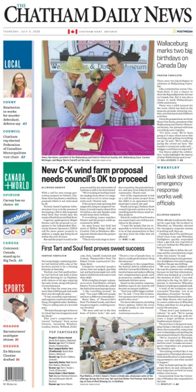 Cover of The Chatham Daily News