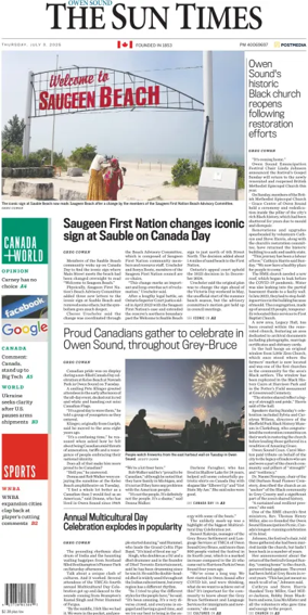 Cover of The Sun Times (Owen Sound)