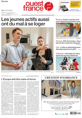 Cover of Ouest France (Rennes)