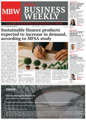 Cover of The Malta Business Weekly