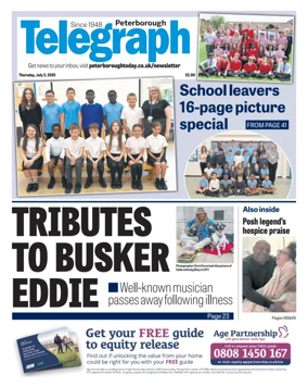 Cover of The Peterborough Evening Telegraph