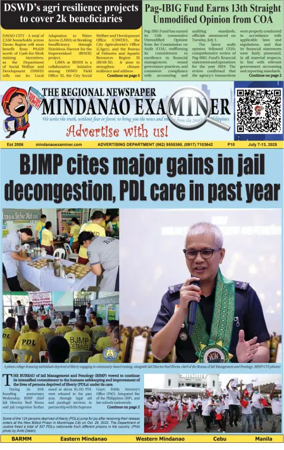 Cover of The Mindanao Examiner Regional Newspaper