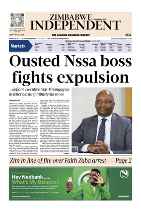 Cover of The Zimbabwe Independent