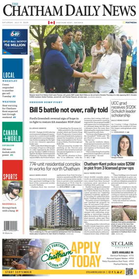 Cover of The Chatham Daily News