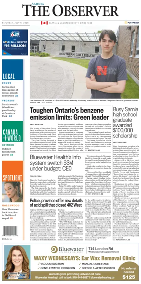 Cover of The Observer (Sarnia)