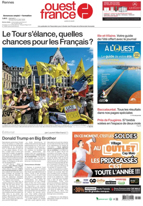 Cover of Ouest France (Rennes)