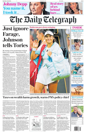 Cover of The Daily Telegraph - Saturday