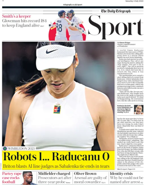 Cover of The Daily Telegraph - Sport Saturday