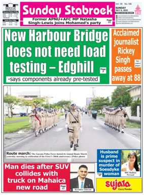 Cover of Stabroek News Sunday