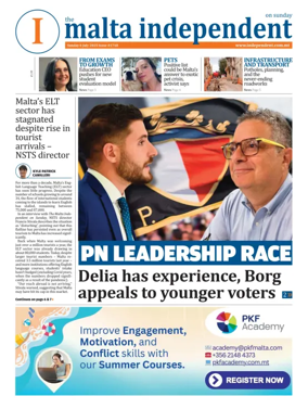 Cover of The Malta Independent on Sunday