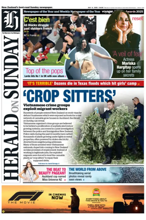 Cover of Herald on Sunday