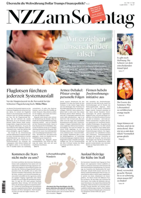 Cover of Neue Zurcher Zeitung Sunday