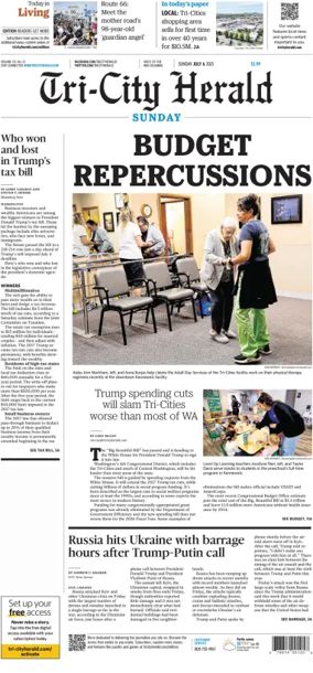 Cover of Tri-City Herald (Sunday)