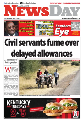 Cover of Newsday (Zimbabwe)