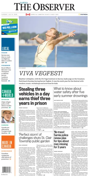Cover of The Observer (Sarnia)