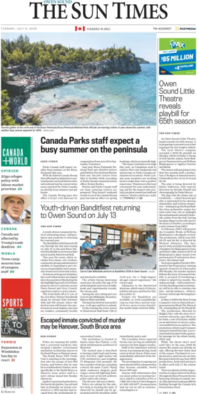 Cover of The Sun Times (Owen Sound)