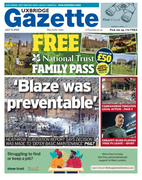 Cover of Uxbridge Gazette