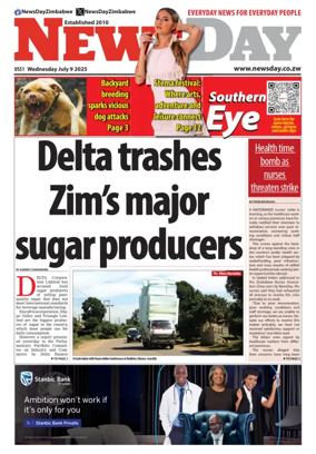 Cover of Newsday (Zimbabwe)