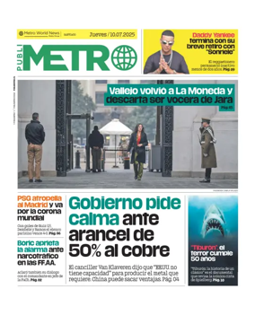Cover of Publimetro Chile