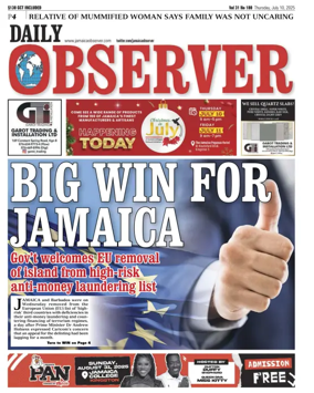 Cover of Daily Observer (Jamaica)