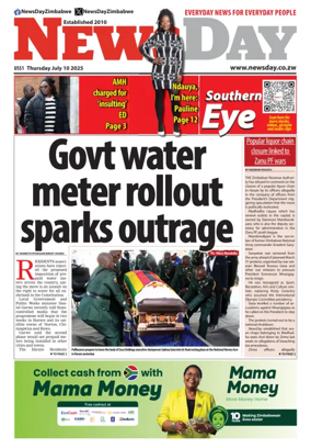 Cover of Newsday (Zimbabwe)