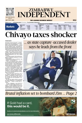 Cover of The Zimbabwe Independent