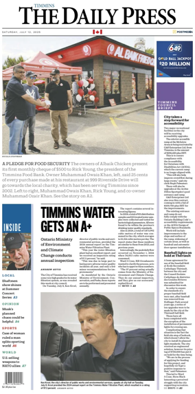 Cover of The Daily Press (Timmins)