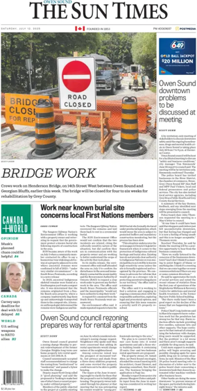 Cover of The Sun Times (Owen Sound)