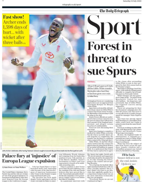 Cover of The Daily Telegraph - Sport Saturday