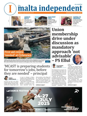 Cover of The Malta Independent on Sunday