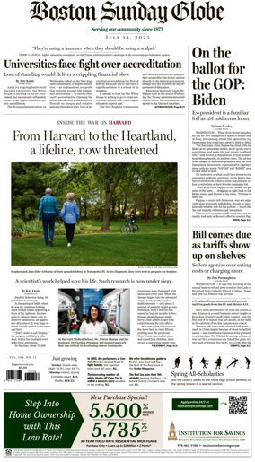 Cover of Boston Sunday Globe