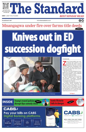 Cover of The Standard (Zimbabwe)