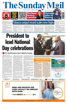 Cover of The Sunday Mail (Zimbabwe)